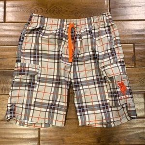 US POLO ASSN plaid swim trunks